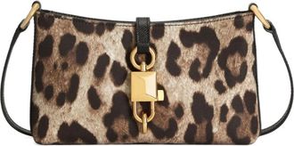 Dolce & Gabbana Lock Schoudertas - Dames - Schoudertassen - Bruin - ONE Size - Katoen - Tassen