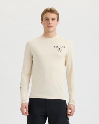 Salt Life Boneyard Long Sleeve SLX Performance Tee in Chalk at Nordstrom, Size Xx-Large