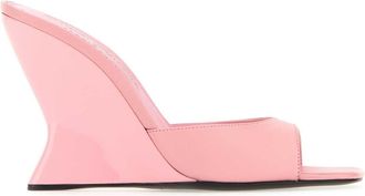 Sergio Rossi Pink Nappa Leather Evangelie Mules