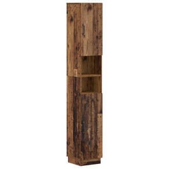 vidaXL Armario De Ba&ntilde;o Con Estante Abierto Hoorn Madera Envejecida Vidaxl