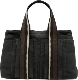 Herm&egrave;s Pre-owned Tote Bags, female, Black, Size: ONE SIZE Pre-owned Canvas Tote Bag