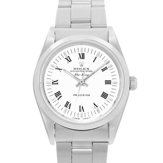 Rolex Pre-owned Rolex Air King 34 Automatic Chronometer White Dial Mens Watch 14000 WRO