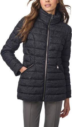 Bernardo Jacquard Puffer Jacket in Black at Nordstrom, Size Xx-Large