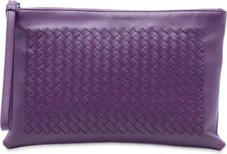 Bottega Veneta Pre-owned Bottega Veneta Nappa Intrecciato Wristlet Clutch B08347081V
