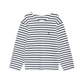 Anine Bing Long Sleeve Tops, female, Blue, Size: XS Newton Striped T-Shirt