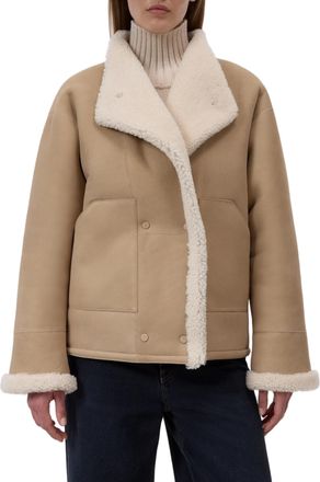 Closed Boxy Plush Shearling Trimmed Jacket