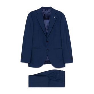 Luigi Bianchi Mantova Single Breasted Suits, male, Blue, Size: XL Luigi Bianchi Suit