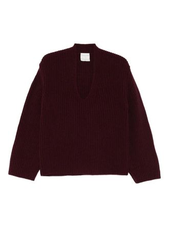 Forte_Forte v-neck sweater - women - Fabric - III - Red