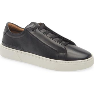 BOSS Gary Textured Leather Low Top Sneaker in Black at Nordstrom Rack, Size 11Us / 10Uk