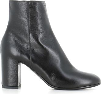 Del Carlo Zwarte leren ritslaarzen - Dames - Laarzen met Hak - Zwart - 36 EU - Schoenen