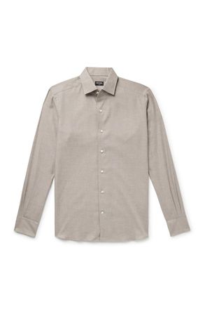 Ermenegildo Zegna Checked Cashco-Twill Shirt