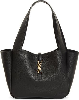 Saint Laurent Small Le 5 &Agrave; 7 Bea Leather Tote in Black at Nordstrom