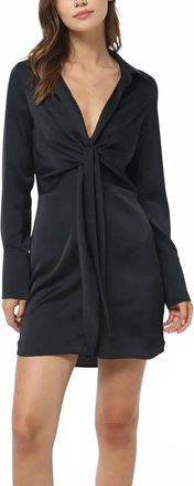 FORE COLLECTION Heather Shirt Mini Dress In Black