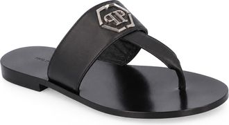 Philipp Plein Platte Sandalen Hexagon