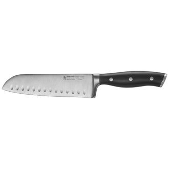 J.A. Henckels International Forged Accent Hollow Edge Santoku Knife - Black Handles