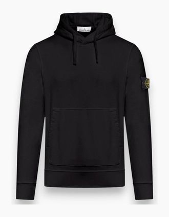 Stone Island Mens Stone Island Organic Cotton Black Hoodie - Cream - Size: 38