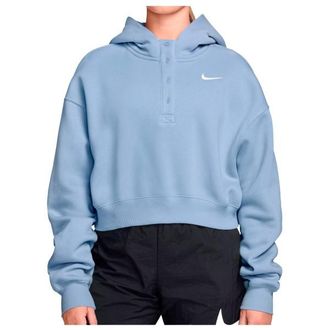 Nike NSW Phoenix Fleece OS Crop Henley Hoody Hoodie f&uuml;r Damen | blau