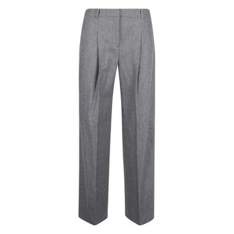 HUGO BOSS Broeken, Dames, Grijs, XL, Katoen, Wijde broek