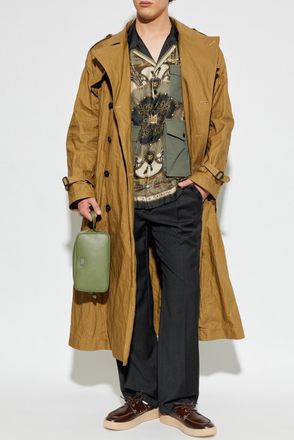 Dolce & Gabbana Trench Coat With A Crinkled Effect, Mens, Brown