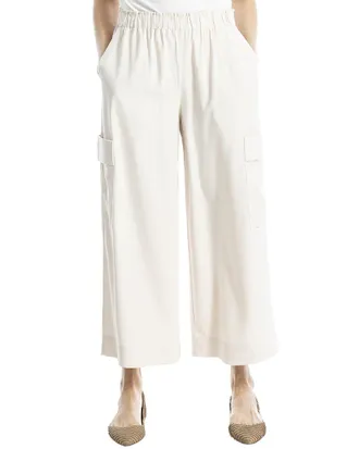 Max Studio Twill Cargo Cropped Wide Leg Pant
