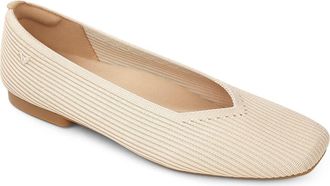 Vivaia Margot 2.0 Square-Toe V-Cut Flats in Almond at Nordstrom, Size 6.5