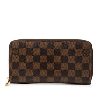 Louis Vuitton Pre-owned Womens Damier Ebene Zippy Long Wallet - Brown Textile - One Size
