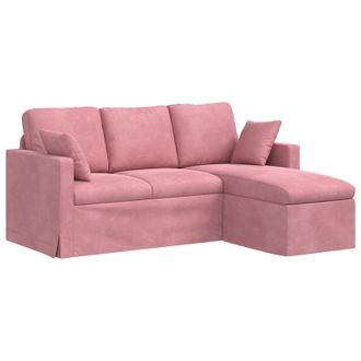 vidaXL Sof&aacute; Rosa 178 X 134 X 80 Cm Terciopelo Vidaxl