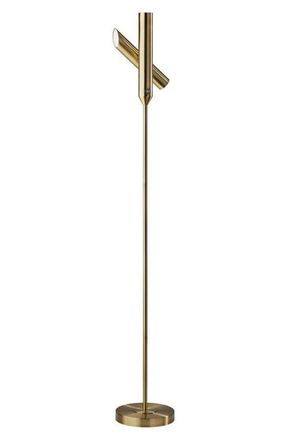Adesso Vega LED Torchiere Floor Lamp in Antique Brass at Nordstrom