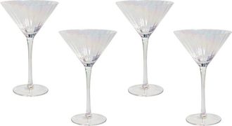 Beliani Beliani - Conjunto De 4 Copas De Martini Sopladas A Mano 22 Cl Acabado Iridiscente Morganite