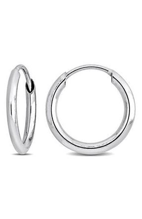Delmar 14K White Gold 11mm Hoop Earrings at Nordstrom Rack
