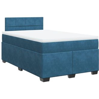 vidaXL Cama Box Spring Con Colch&oacute;n Terciopelo Azul 120x190 Cm Vidaxl