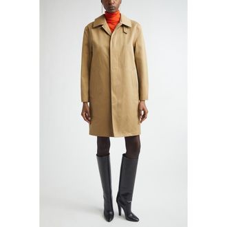 Saint Laurent Cotton Gabardine Coat in Beige at Nordstrom, Size 4 Us
