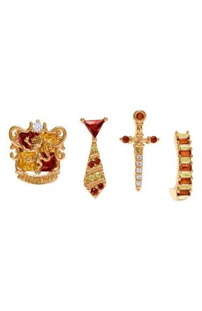 Girls Crew x Harry Potter Set of 4 Assorted Single Stud Earrings in Gold/Gryffindor at Nordstrom