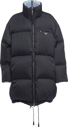 Prada Re-Nylon Gabardine down coat - women - Feather Down/Recycled Nylon - 38 - Black