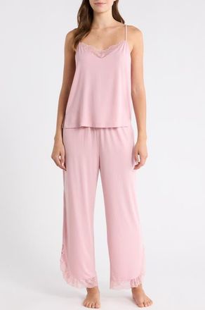 Nordstrom Moonlight Eco Lace Trim Pajamas in Pink Zephyr at Nordstrom, Size X-Small