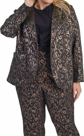Tanya Taylor Jared Metallic Jacket In Black Bronze