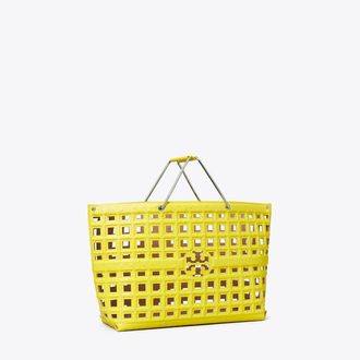 Tory Burch Womens Ella Embossed Market Tote, One Size