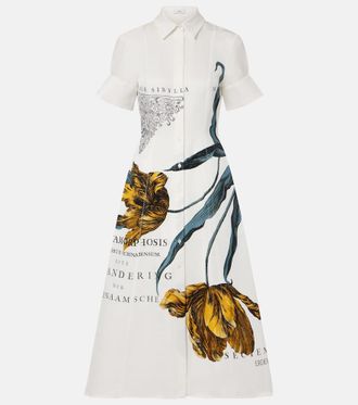 Erdem Printed cotton-blend shirt dress