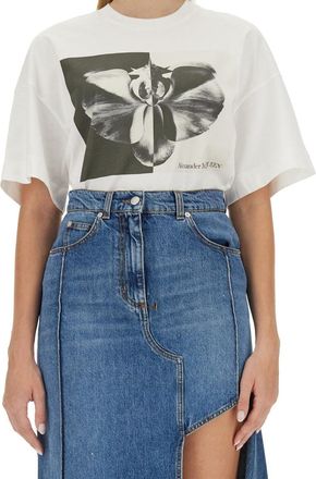 Alexander McQueen Photographic Orchid Print T-Shirt - Multicolor