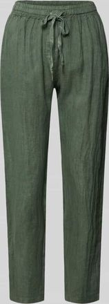 Zabaione Leinenhose mit elastischem Bund Modell Pa44uline in Khaki, Gr&ouml;&szlig;e XXL