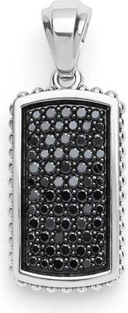 Lagos Mens Anthem Black Diamond ID Tag in Sterling Silver at Nordstrom