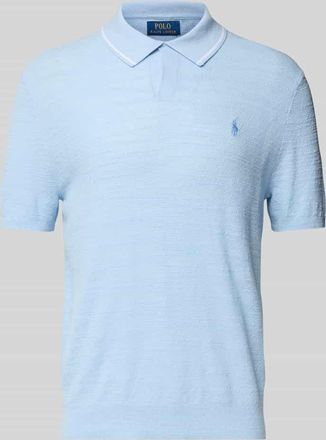Polo Ralph Lauren Regular Fit Poloshirt mit Leinen-Anteil Modell JOHNNY in Hellblau, Größe XL