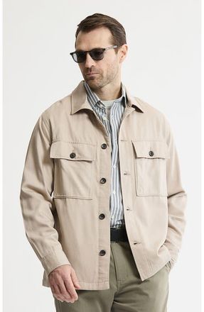 J.A.C.H.S. Rayon Lyocell Military Shirt Jacket in Tan at Nordstrom, Size Xx-Large