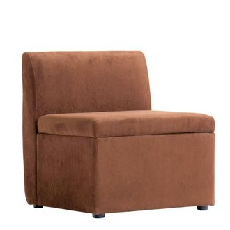 Nordlys Sof&aacute; modular de 1 plaza en terciopelo acanalado terracota