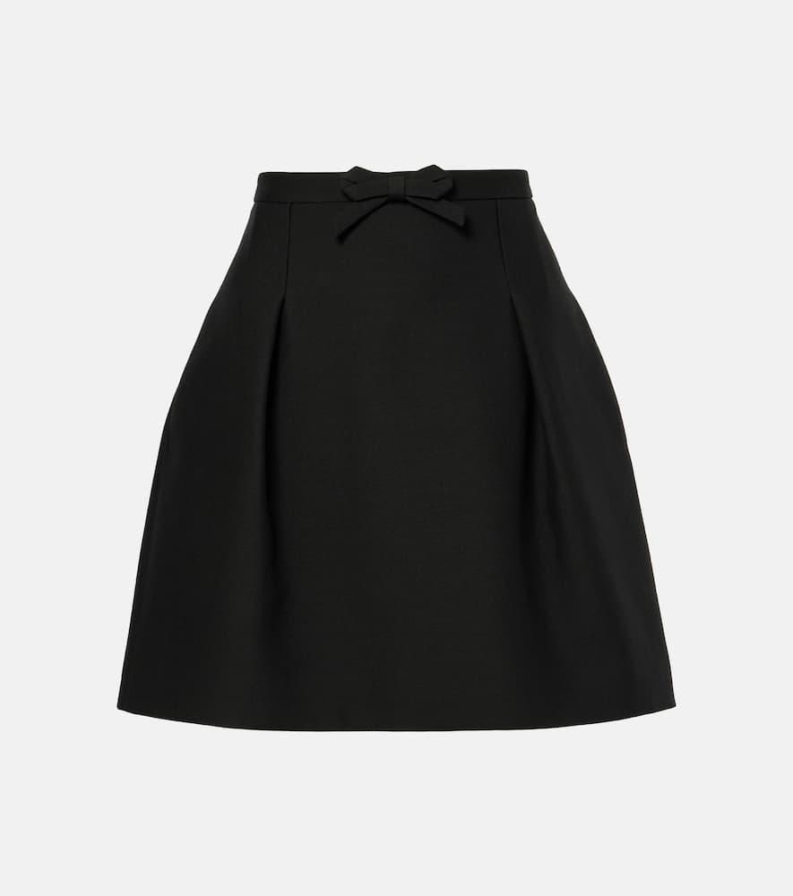 Mini-jupe GG en laine mélangée en noir – Gucci