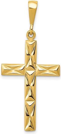 Diamond2Deal 10k Yellow Gold Reversible Latin Cross Pendant