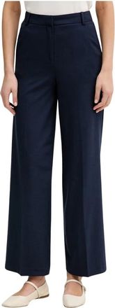 Benetton Broek met wijde pijpen en hoge taille - Dames - Wijde Broeken - Blauw - L - Broeken