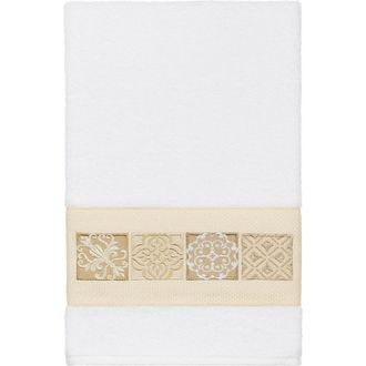 Linum Home Textiles Vivian Embellished Bath Towel - White at Nordstrom Rack