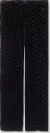 Gucci GG Stretch Velvet Devor&eacute; Pants, Size 44, Black, Ready-to-wear