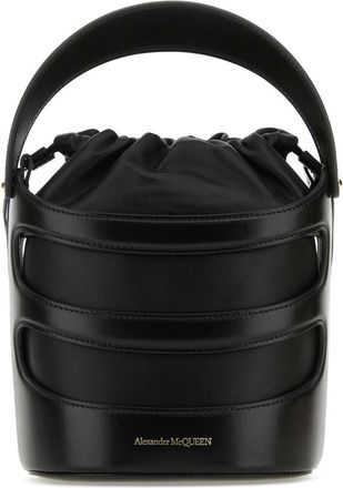 Alexander McQueen Black The Rise Bucket Bag